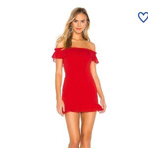 Superdown Revolve jennifer ruffle mini dress red- Size Small